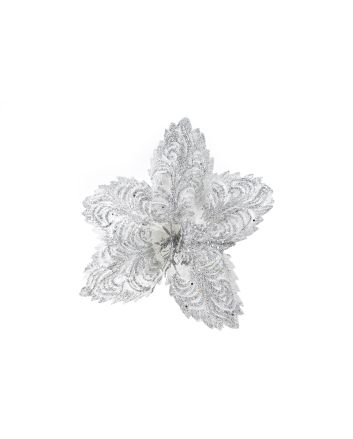 FIORE DIA:33CM M.W7-22219 BIANCO/ARGENTO