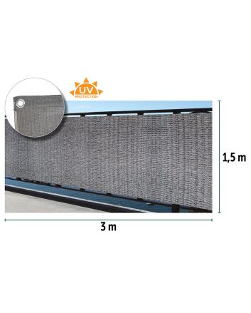 FRANGIVISTA BALCONE HDPE 1.5X3MT M.804 GRIGIO