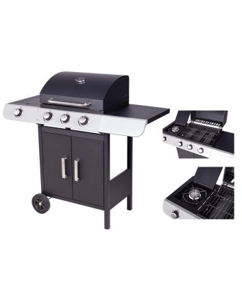 BBQ A GAS 4FUOCH GR/GHISA 106X51X100 POSEIDON