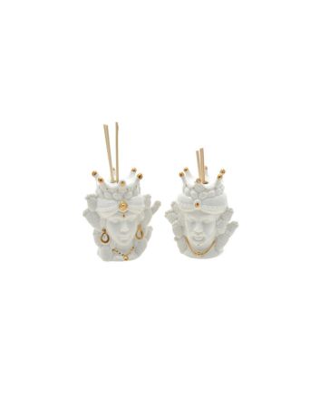 TESTA DI MORO 8,5X6,2X9,6CM 2ASS BIANCO/ORO