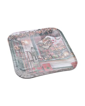 SET 8 PIATTI QUAD. 22X22CM DEC.NEGOZIO