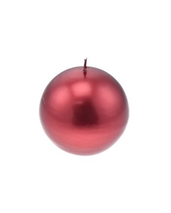 CANDELA SFERA DIA.10CM ROSSO METAL