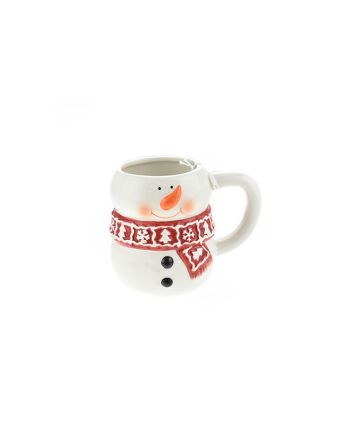 TAZZA SNOWMAN 14X9,5X11,5 M.608 BIANCO/ROSSO