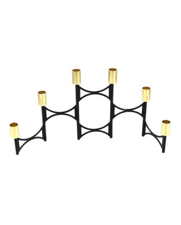 CANDELABRO 6FUOCHI 51X2.5X22CM NERO/ORO