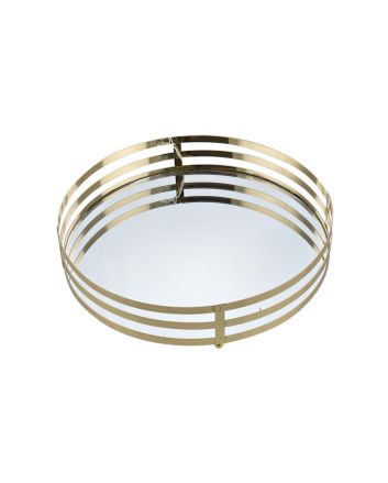 VASSOIO TONDO C/SPECCHIO D.25CM ORO