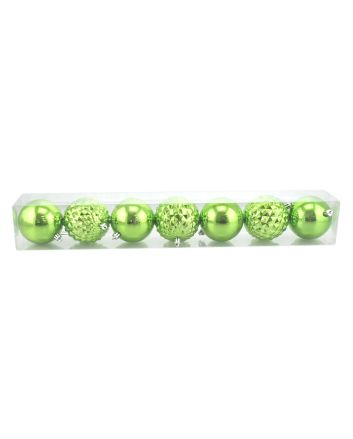 BOX 7 SFERE 8CM DECOR.1/LUCIDA VERDE