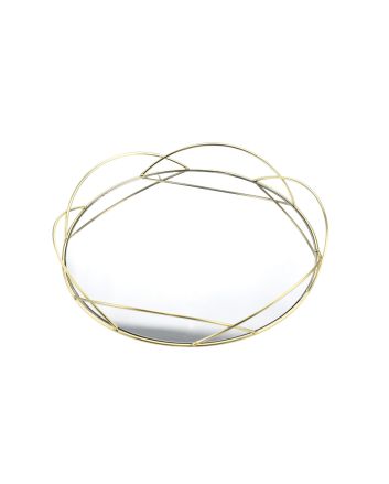 VASSOIO TONDO C/SPECCHIO D.30CM ORO