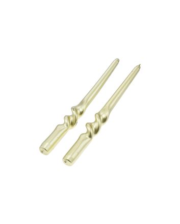 SET 2 CANDELE SPIRALE H25CM 053G1-2 ORO