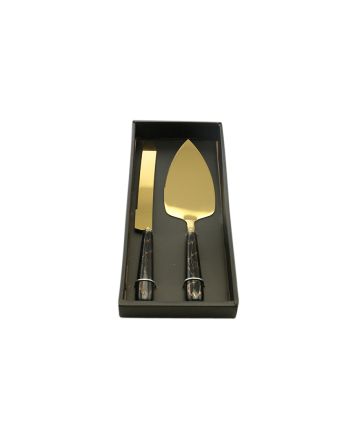 SET COLTELLO/PALETTA DOLCI M.B931 ORO/NERO