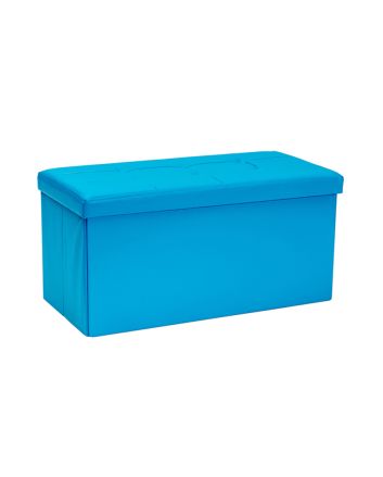 PANCA ECOPELLE 76X38X38CM CELESTE