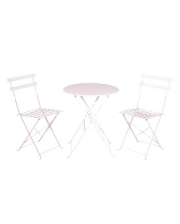 SET BISTRO'IN ACCIAIO TAV+2SEDIE BIANCO