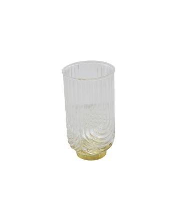 BICCHIERE VETRO 343ML H.14CM C/BASE ORO