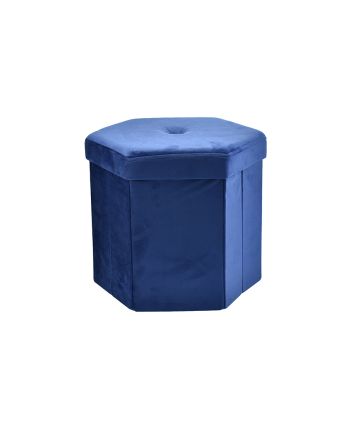 POUF VELLUTO ESAG.41X36CM L1 BLU SCURO