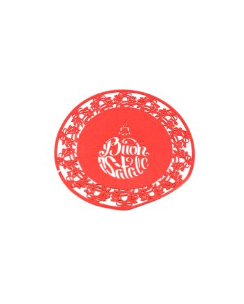 S/PENTOLA FELTRO TONDO 25CM DEC.A-LASER ROSSO