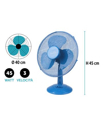 VENTILATORE DA TAVOLO D.40 45W BLU