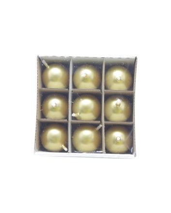 SET 9PZ CANDELA SFERA D 3CM 166 MET. ORO
