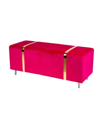 PANCA RETTANGOLARE 108X42X44CM FUXIA/ARGENTO