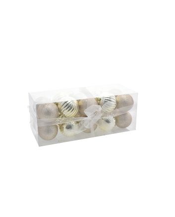 BOX 20 SFERE 6CM CHAMPAGNE DES.4