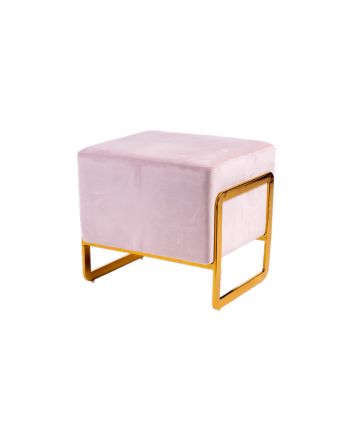 POUFF QUADRATO 48X40X43CM ROSA /ARGENTO