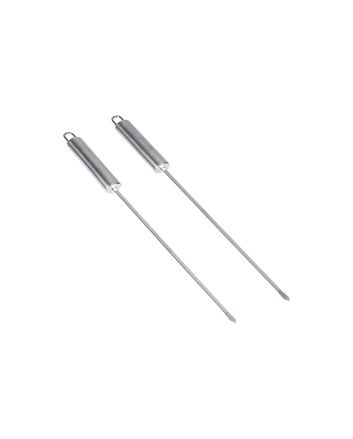 SET 2 SPIEDINI ACCIAIO C/MANICO 34.6CM 52GR