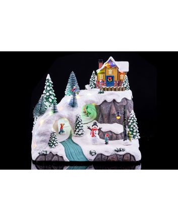 PISTA DA SCI C/LED+MUS 24X19X23CM A BATT.