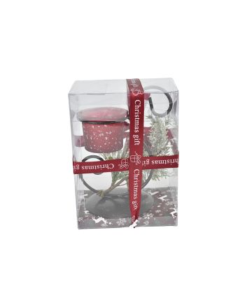 P/CANDELA 12,2X10X16,5CM M.7040 ROSSO