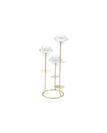 CANDELABRO 3F. MET. 16X16X37,5CM M.514 ORO