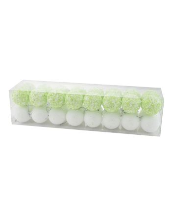 BOX 32 SFERE 6CM M.33D BIANCO/VERDE