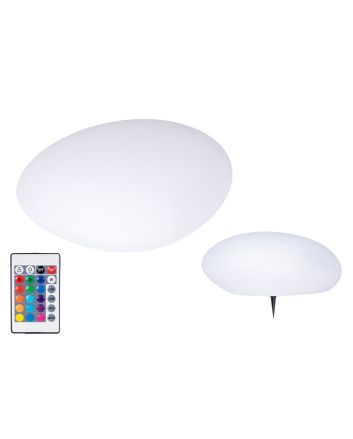 LAMPADA SOLARE ROCCIA BIAN+RGB LED 40X30X16CM