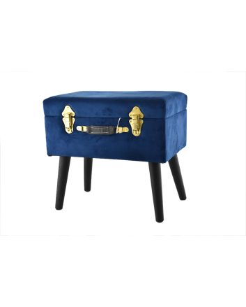 POUFF VELLUTO VALIGIA 44*30*42 BLU