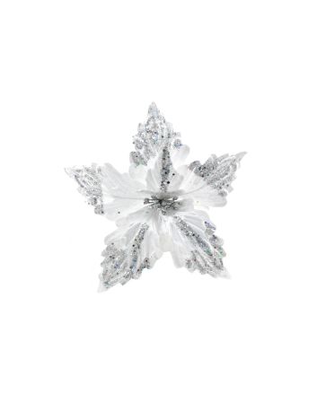 FIORE C/CLIP M.W7-22169 BIANCO/ARGENTO