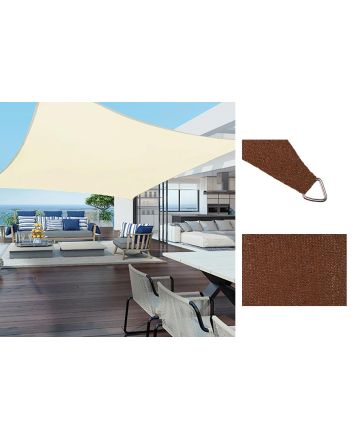 VELA PARASOLE 3X3M 160G MARRONE