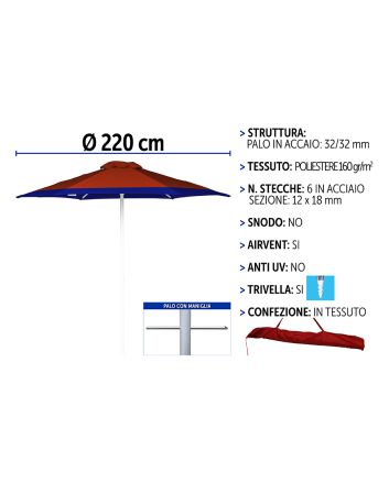 OMBR.220 6RIB. 32/32 TR.+PIN 160G POLY ROSS