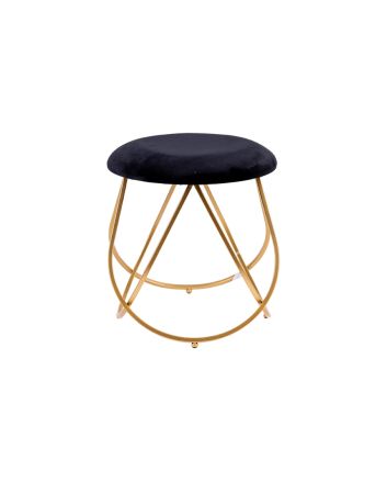 POUFF INTRECCIO 38X38X37CM NERO/ORO