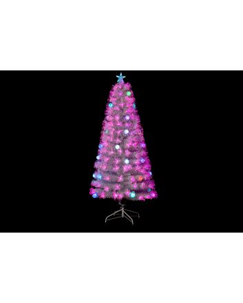 ALBERO BIANCO 120CM C/135LED ROSA/MULTIC. 8F.