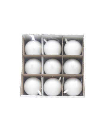 SET 9PZ CANDELA SFERA D 3CM 166 BIANCO