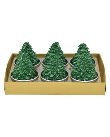 SET 6 TEALIGHT ALBERO NAT. M.003 VERDE