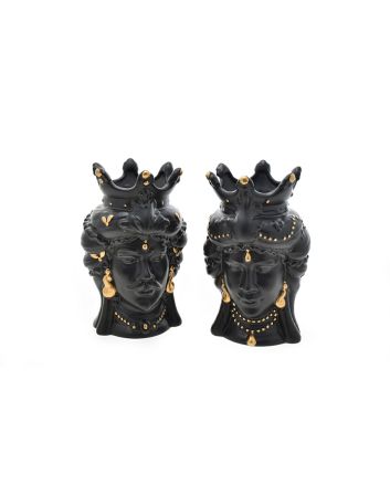 TESTA DI MORO 9,9X9,9X14,9CM 2ASS NERO/ORO