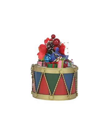 DEC.TAMBURO 27X12X12CM M.695 ROSSO/VERDE/BLU