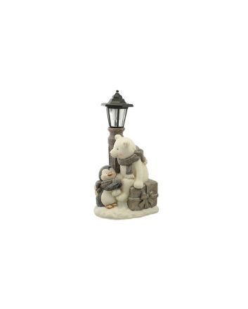 ORSO C/LAMP. P.SOLARE 25X20.5X47 ARGENTO
