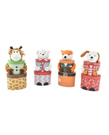 SET 2 SCATOLE OVALI H.32CM M.50 4ASS