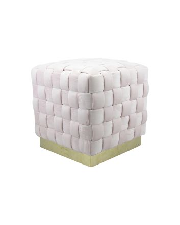 POUF CUBO VELLUTO 39X39X40CM M.25-58 ROSA