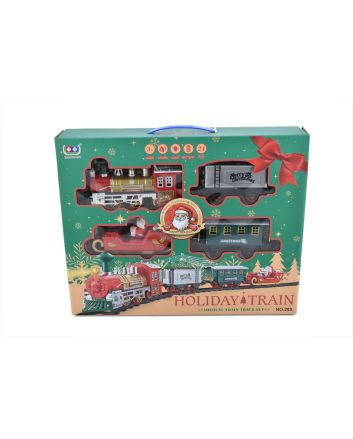 TRENINO ELETTRICO BATT. BABBO C/LUCI/MUSICA