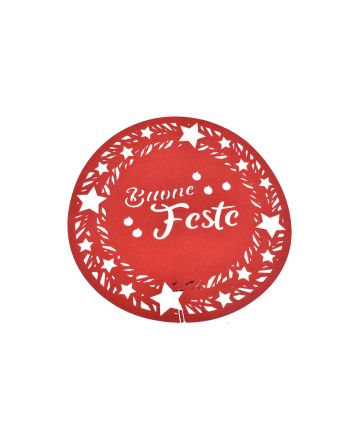 SOTTOPENTOLA FELT TONDO 30X0.3CM DES.D ROSSO