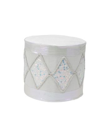 TAMBURO 30X30X30CM M.134A BIANCO/ARGENTO