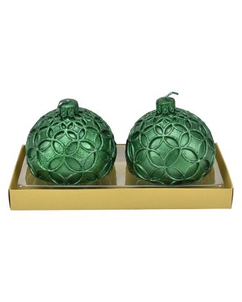 SET 2 CANDELE SF.DEC.RING D.7,5CM M.013 VERDE