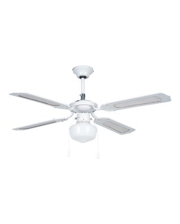 VENTIL.SOSPESO 106CM 4PALE C/LUCE E27 BIANCO