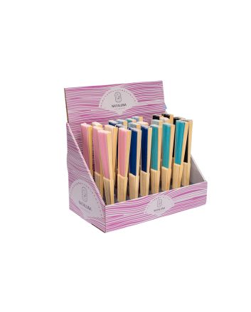 VENTAGLIO BAMBOO+SETA 21CM 6 COLORI ASS.