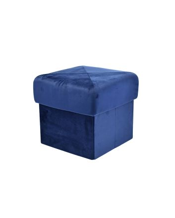 POUF VELLUTO 40X35CM L1 BLU SCURO