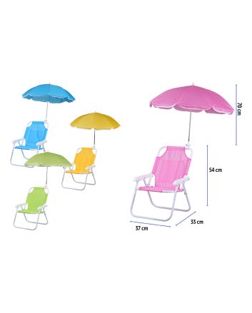 SEDIA+OMBRELLO PER BAMBINI 37X33X54CM 4ASS